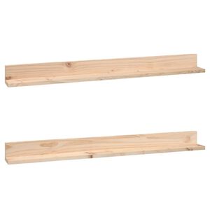 vidaXL Prateleiras de parede 2 pcs 110x11x9 cm madeira de pinho maci&ccedil;a
