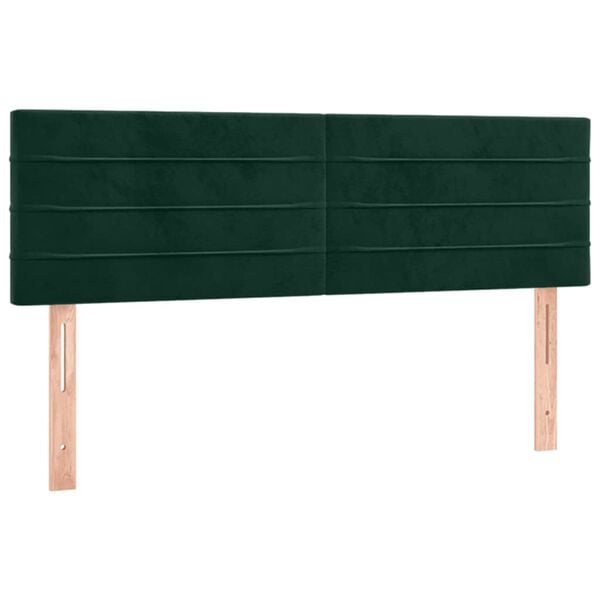 vidaXL Cabeceiras verde-escuro 144x5x78/88 cm veludo