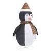 vidaXL Pinguim de Natal decorativo com luzes LED tecido de luxo 90 cm