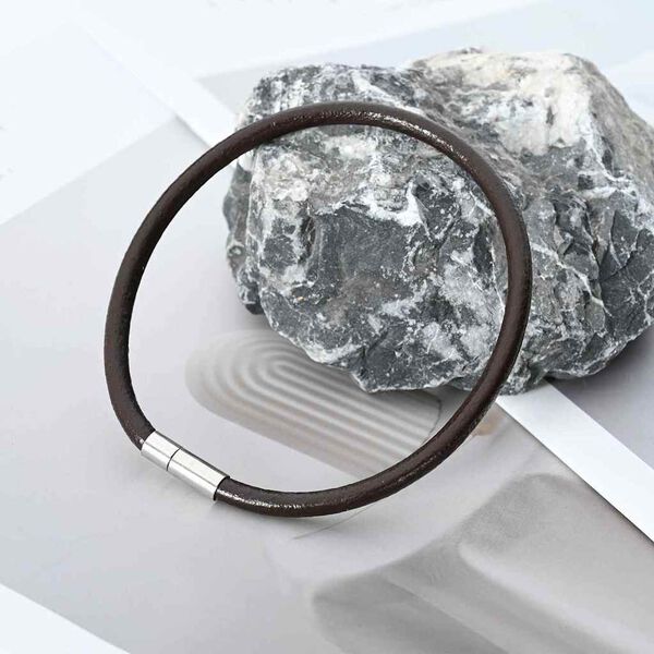 vidaXL Corda de Couro Marrom Escuro &Oslash;4 mm x 50 m Couro