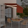 vidaXL Toldo retr&aacute;til manual com estore/LED 3x2,5 m laranja e castanho