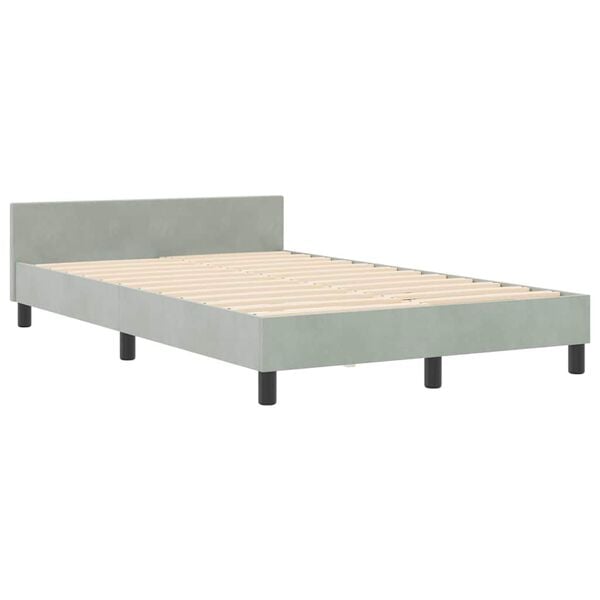 vidaXL Cama Box com cabeceira Cinzento-claro 120 x 200 cm Veludo