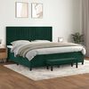 vidaXL Cama com molas/colch&atilde;o 200x200 cm veludo verde-escuro