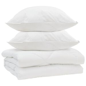 vidaXL Edred&atilde;o com travesseiro 3 pcs Branco Microfibra