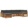 vidaXL Conjunto de Sof&aacute;s para Exterior 6 unid. Natural e Antracite