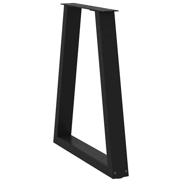 vidaXL Pés para mesa de jantar em formato de V, 2 peças, preto, 50x(72-73,3) cm, aço