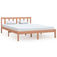vidaXL Estrutura cama pequena de casal 120x190 cm pinho castanho-mel