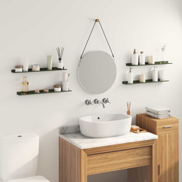 vidaXL Prateleira Flutuante 4 pcs Verde Oliva 60 x 9 x 2,5 cm A&ccedil;o