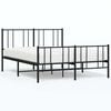vidaXL Estrutura de cama com cabeceira e p&eacute;s 150x200 cm metal preto