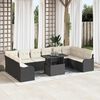 vidaXL Conjunto de Sof&aacute; de Jardim 11 pcs Preto Rattan de Polipropileno