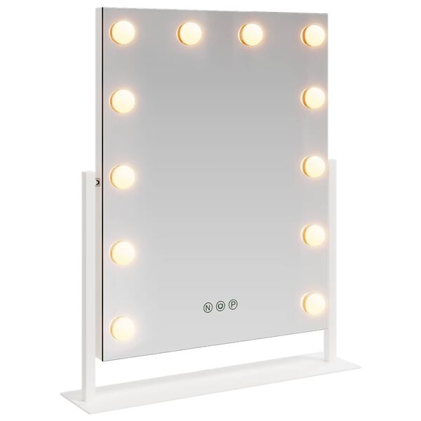 vidaXL Espelho de Maquiagem LED Branco 44 x 10 x 53 cm Vidro e A&ccedil;o