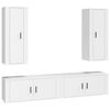 vidaXL Conjunto m&oacute;veis de TV 4 pcs madeira processada branco