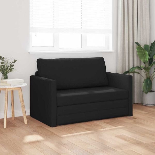 vidaXL Sof&aacute;-Cama 110cm Preto tecido