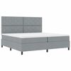 vidaXL Cama Box com colch&atilde;o Cinzento-claro 200 x 200 cm tecido