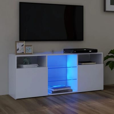 vidaXL Móvel de TV com luzes LED 120x30x50 cm branco