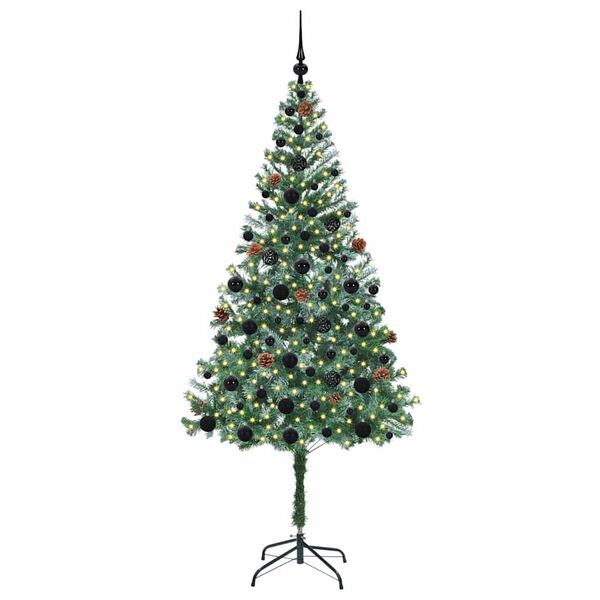 vidaXL &Aacute;rvore de Natal Artificial com 300 LEDs Verde 180 cm PVC e A&ccedil;o