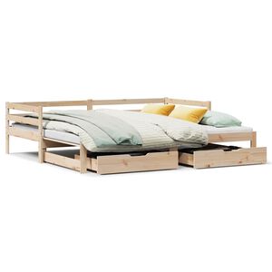 vidaXL Sof&aacute;-cama com gavet&atilde;o e gavetas sem colch&atilde;o 80x200 cm