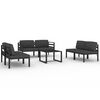vidaXL 7 pcs conjunto lounge jardim com almofad&otilde;es alum&iacute;nio antracite