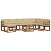 vidaXL Conjunto de Sof&aacute;s para Exterior 9 pcs Natural e Bege