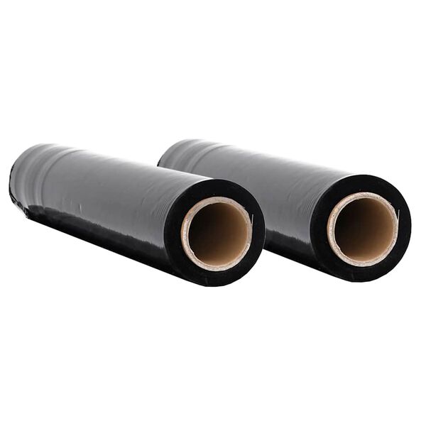 vidaXL Pel&iacute;cula extens&iacute;vel 2 unid preto 20 &mu;m 50 cm x 300 m