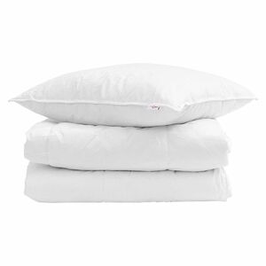 vidaXL Edredom de Inverno com travesseiro 2 pcs Branco Pena de ganso