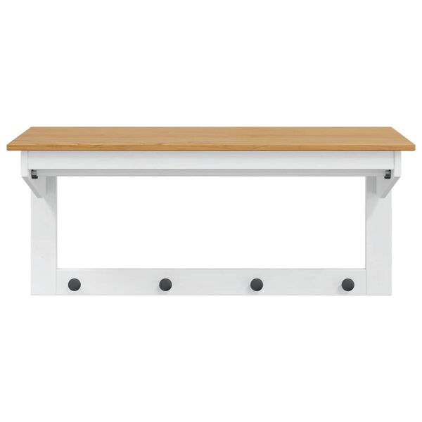 vidaXL Cabideiro Hill Branco e Marrom Mel 90 x 35 x 41.5 cm