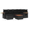 vidaXL 7 pcs conjunto de sof&aacute;s p/ jardim c/ almofad&otilde;es vime PE preto
