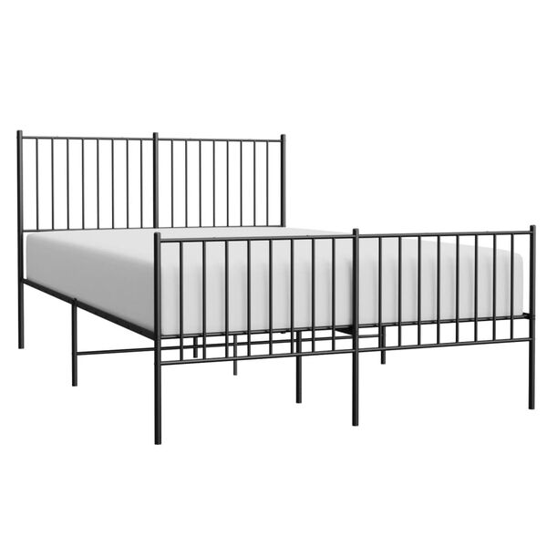 vidaXL Estrutura de cama com cabeceira e p&eacute;s 140x190 cm metal preto