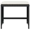 vidaXL Bancos de jardim com almofadões 4 pcs 41x41x36 cm vime PE preto