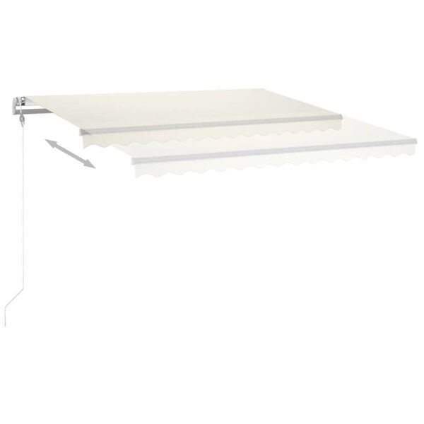 vidaXL Toldo autom&aacute;tico com LED e sensor de vento 400x350 cm cor creme