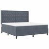 vidaXL Cama Box com colch&atilde;o Cinza Escuro 180 x 200 cm Veludo