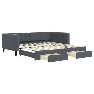 vidaXL Sof&aacute;-cama c/ gavet&atilde;o e gavetas 100x200cm veludo cinzento-escuro
