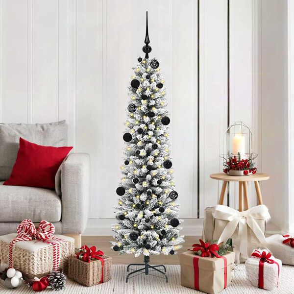 vidaXL &Aacute;rvore de Natal Artificial Branco 150 cm PVC, Metal e Pl&aacute;stico