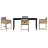 vidaXL Conjunto de Jantar para Jardim com almofada 5 pcs Bege vime PE