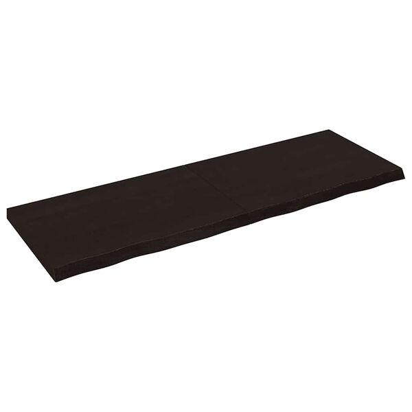 vidaXL Tampo de mesa 180x60x(2-6) cm carvalho tratado castanho-escuro