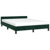 vidaXL Estrutura de cama sem colch&atilde;o 140x200 cm veludo verde-escuro