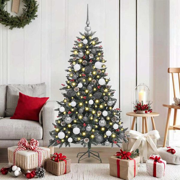 vidaXL &Aacute;rvore de Natal Artificial Verde 150 cm PVC, Pl&aacute;stico e A&ccedil;o