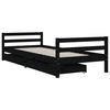 vidaXL Estrutura cama infantil c/ gavetas 90x190 cm pinho maci&ccedil;o preto