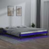 vidaXL Estrutura cama c/ LED pequena casal 120x190 cm pinho cinza