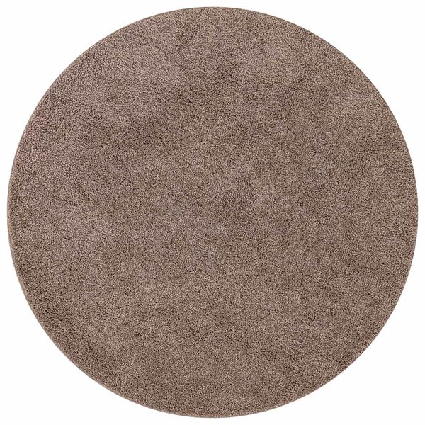 vidaXL Tapete Shaggy Antiderrapante Castanho 90 x 90 cm PP