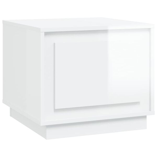 vidaXL Mesa de centro 51x50x44 cm derivados madeira branco brilhante