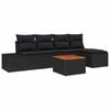 vidaXL Conjunto de Sof&aacute; de Jardim 6 pcs Preto vime PE