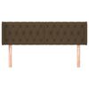 vidaXL Cabeceira de cama c/ abas tecido 147x16x78/88cm castanho-escuro