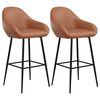 vidaXL Bancos de bar 2 pcs couro artificial castanho-claro