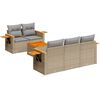 vidaXL 6 pcs conjunto de sof&aacute;s p/ jardim com almofad&otilde;es vime PE bege