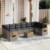 vidaXL 11 pcs conjunto sof&aacute;s de jardim c/ almofad&otilde;es vime PE cinzento