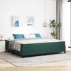 vidaXL Estrutura da Cama com colch&atilde;o Verde Escuro 200 x 200 cm tecido
