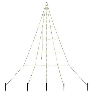 vidaXL &Aacute;rvore de Natal LED com Estacas para o Solo Branco quente Metal