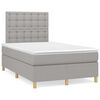 vidaXL Cama boxspring com colch&atilde;o 120x190 cm tecido cinzento-claro