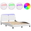 vidaXL Estrutura de cama com LED sem colch&atilde;o Zadar 120x200 cm branco